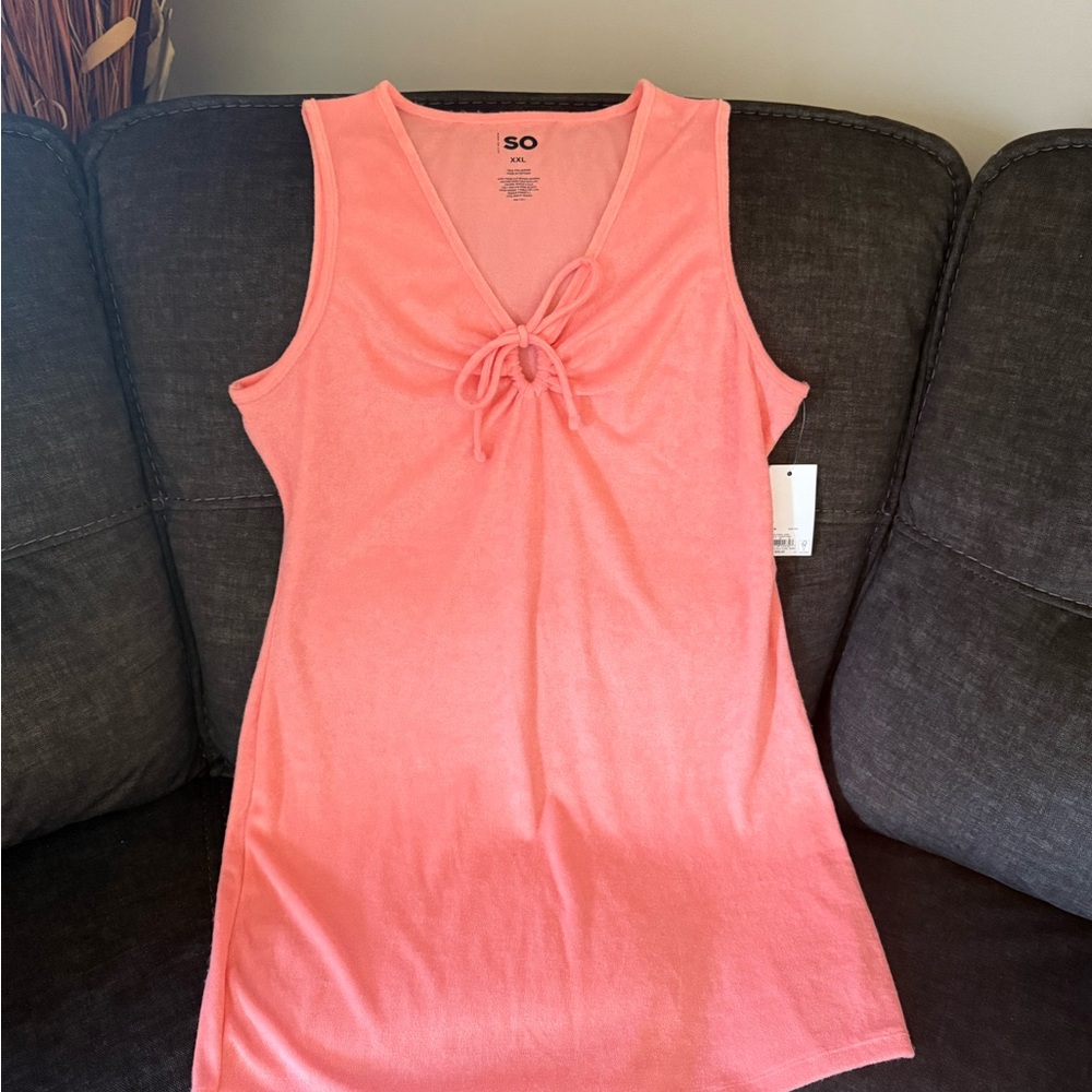 SO Pink Swim Coverup with Knot Detail